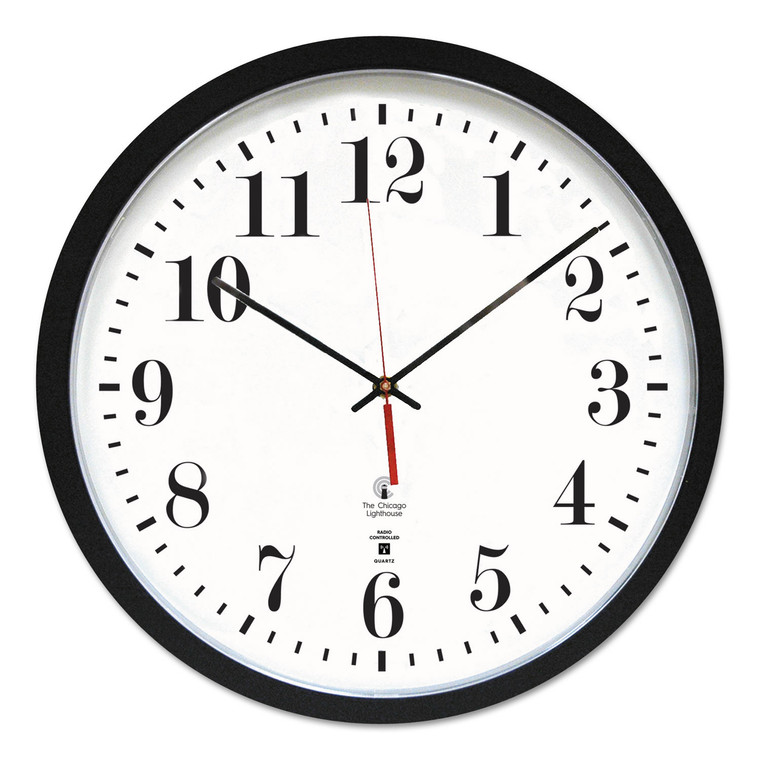 Black Atomic Contemporary Clock, 16.5" Overall Diameter, Black Case, 1 Aa (sold Separately) - ILC67403302