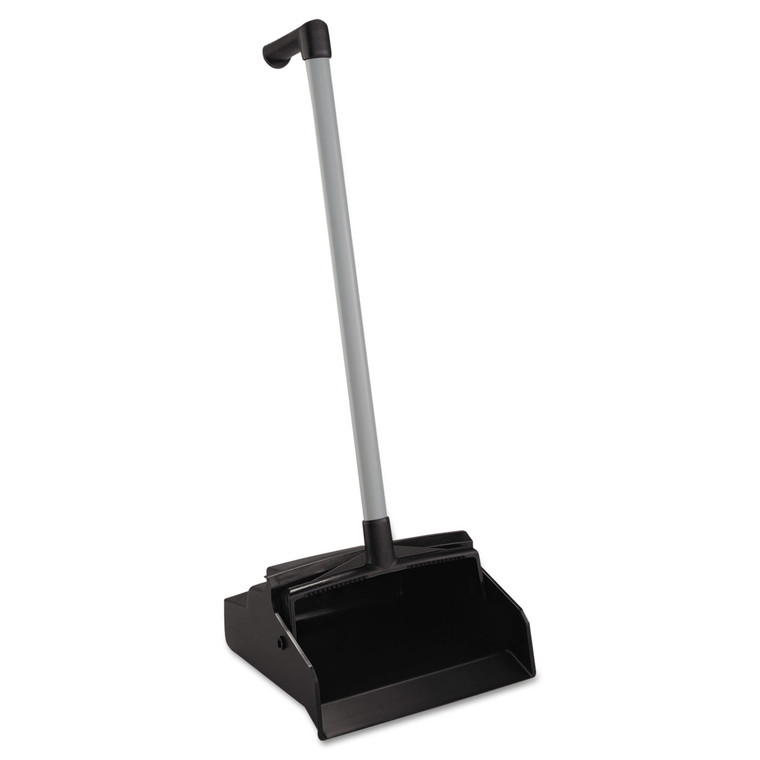 Lobbymaster Plastic Lobby Dustpan, 12w X 32h, Plastic, Black Pan/white Handle, 6/carton - IMP2602