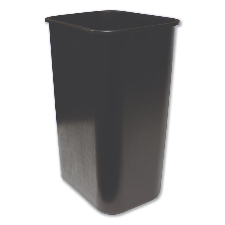 Soft-Sided Wastebasket, Rectangular, Polyethylene, 41 Qt, Black - IMP77035