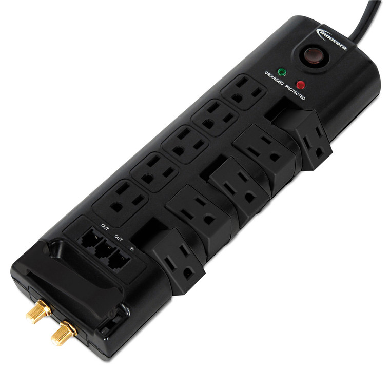 Surge Protector, 10 Outlets, 6 Ft Cord, 2880 Joules, Black - IVR71657