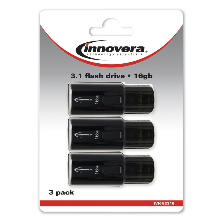 Usb 3.0 Flash Drive, 16 Gb, 3/pack - IVR82316