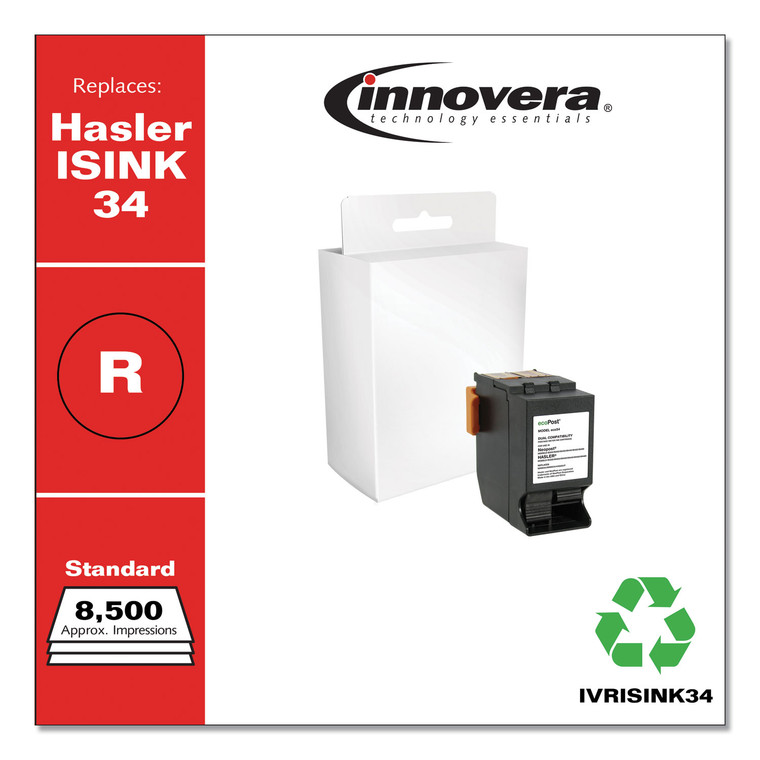 Remanufactured Red Postage Meter Ink, Replacement For Hasler Isink34, 8,500 Page-Yield - IVRISINK34