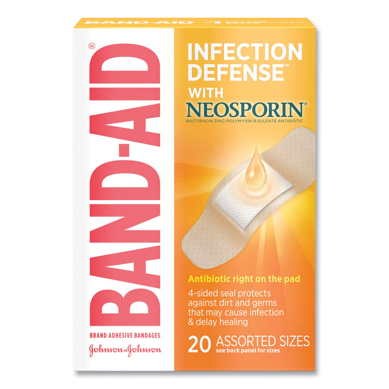 Antibiotic Adhesive Bandages, Assorted Sizes, 20/box - JOJ5570