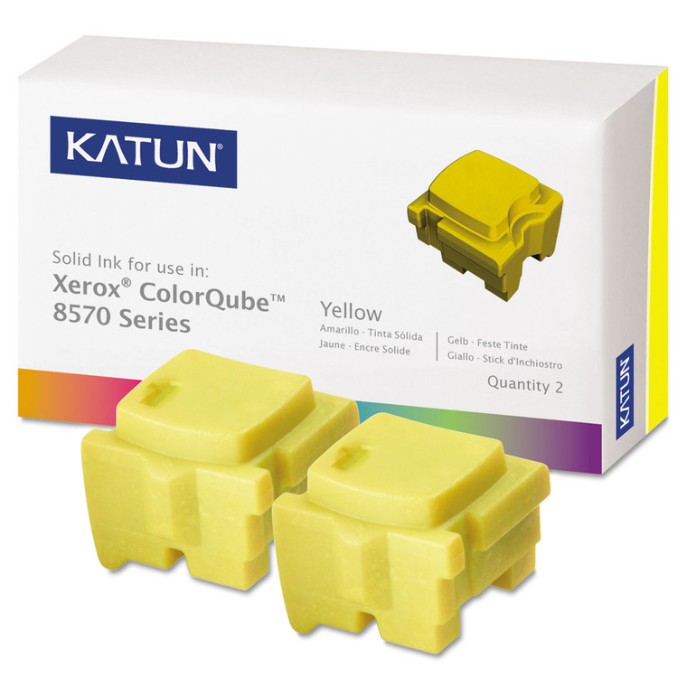 Compatible 108r00928 Solid Ink Stick, 4,400 Page-Yield, Yellow, 2/box - KAT39399