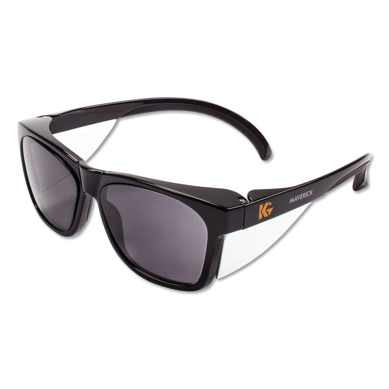 Maverick Safety Glasses, Black, Polycarbonate Frame, Smoke Lens - KCC49311