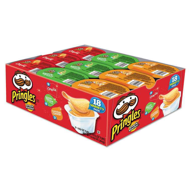 Potato Chips, Variety Pack, 0.74 Oz Canister, 18/box - KEB18251