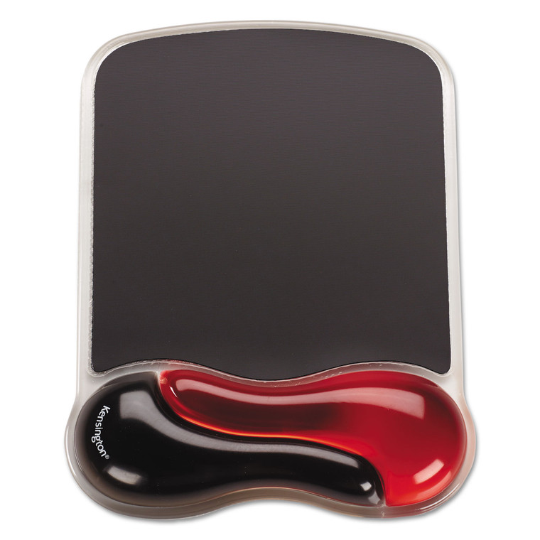 Duo Gel Wave Mouse Pad Wrist Rest, Red - KMW62402