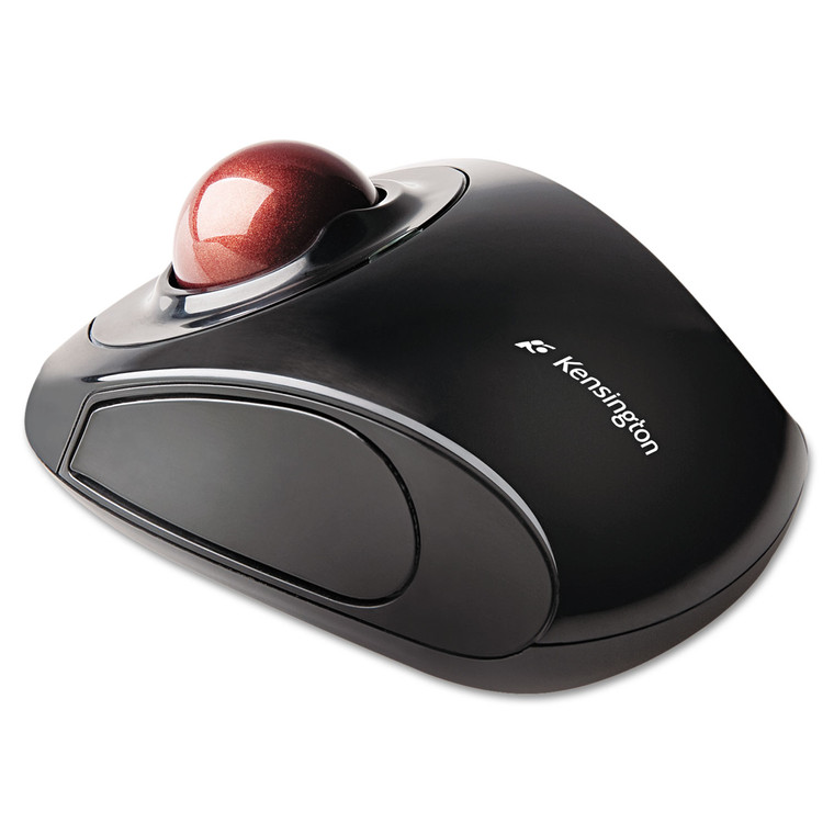 Orbit Wireless Mobile Trackball, 2.4 Ghz Frequency/30 Ft Wireless Range, Left/right Hand Use, Black/red - KMW72352