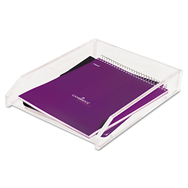 Clear Acrylic Letter Tray, 1 Section, Letter Size Files, 10.5" X 13.75" X 2.5", Clear - KTKAD10
