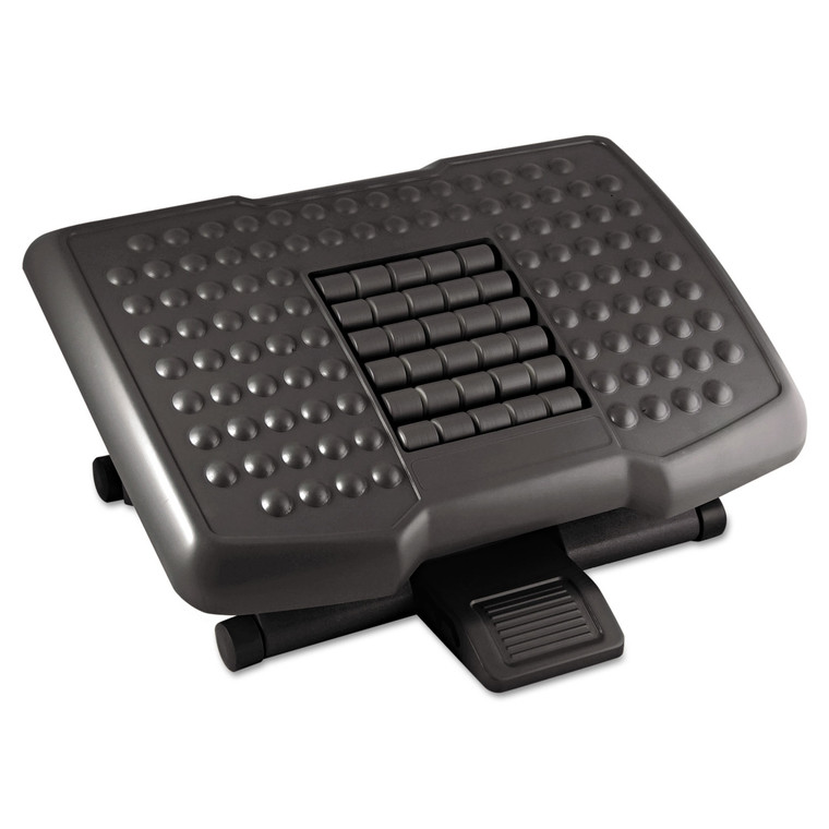 Premium Adjustable Footrest With Rollers, Plastic, 18w X 13d X 4h, Black - KTKFR750