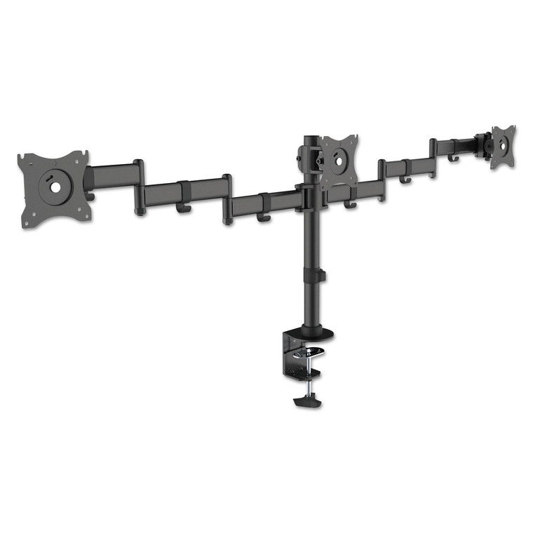 Articulating Triple Monitor Arms, For 13" To 27" Monitors, 360 Deg Rotation, 45 Deg Tilt, 180 Deg Pan, Black, Supports 18 Lb - KTKMA230