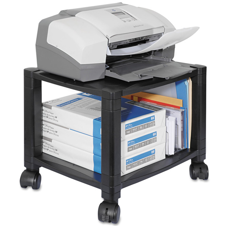 Mobile Printer Stand, Two-Shelf, 17w X 13.25d X 14.13h, Black - KTKPS510