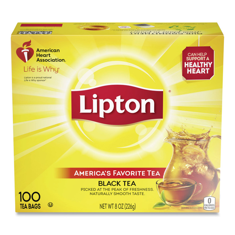 Tea Bags, Black, 100/Box - LIP291