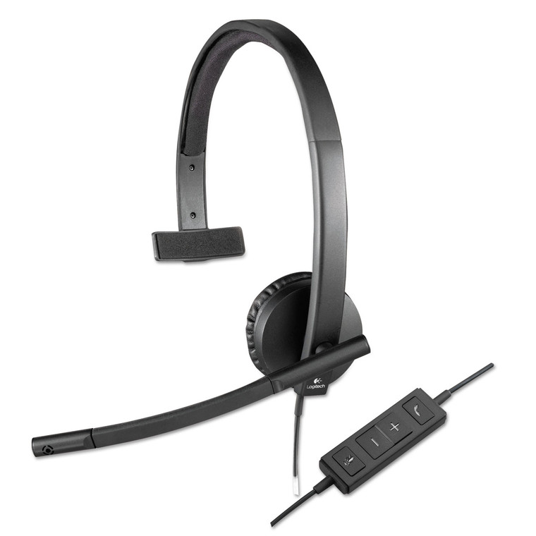 Usb H570e Over-The-Head Wired Headset, Monaural, Black - LOG981000570