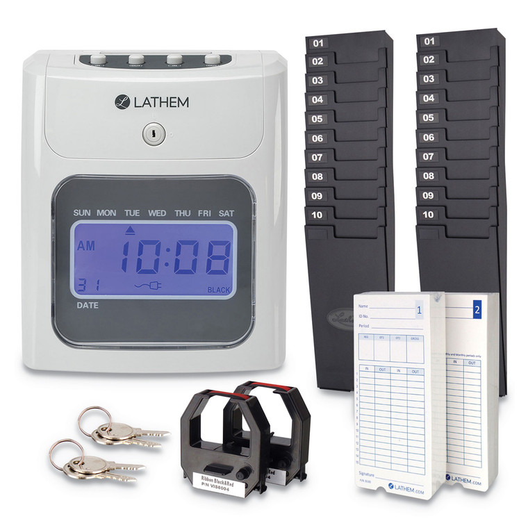 400e Top-Feed Time Clock Bundle, Digital Display, White - LTH400EKIT