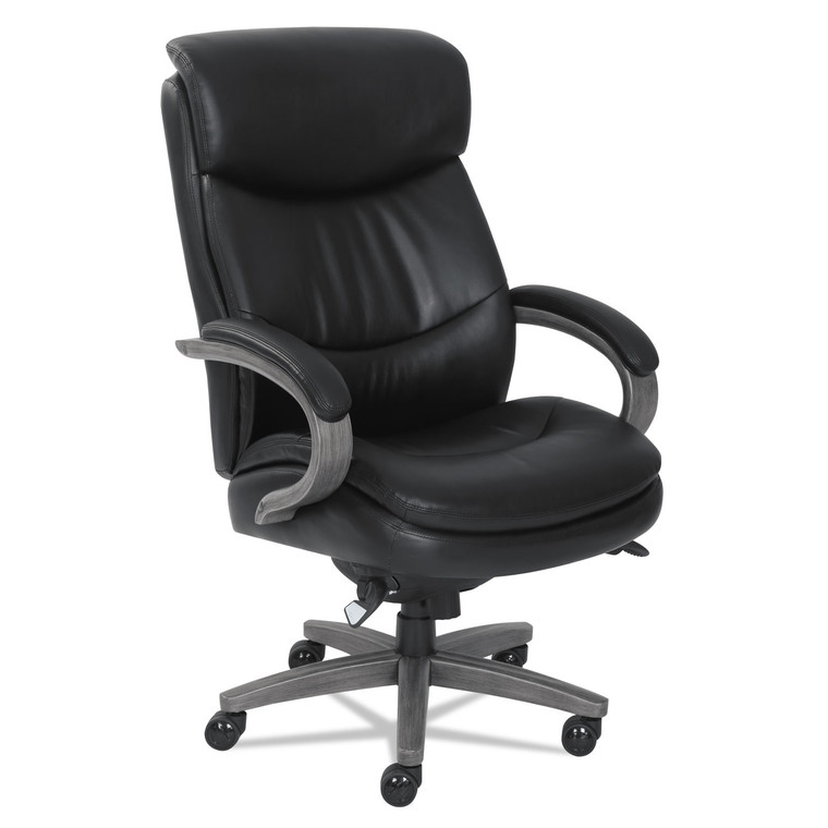 Woodbury Big/tall Executive Chair, Supports Up To 400 Lb, 20.25" To 23.25" Seat Height, Black Seat/back, Weathered Gray Base - LZB48961A