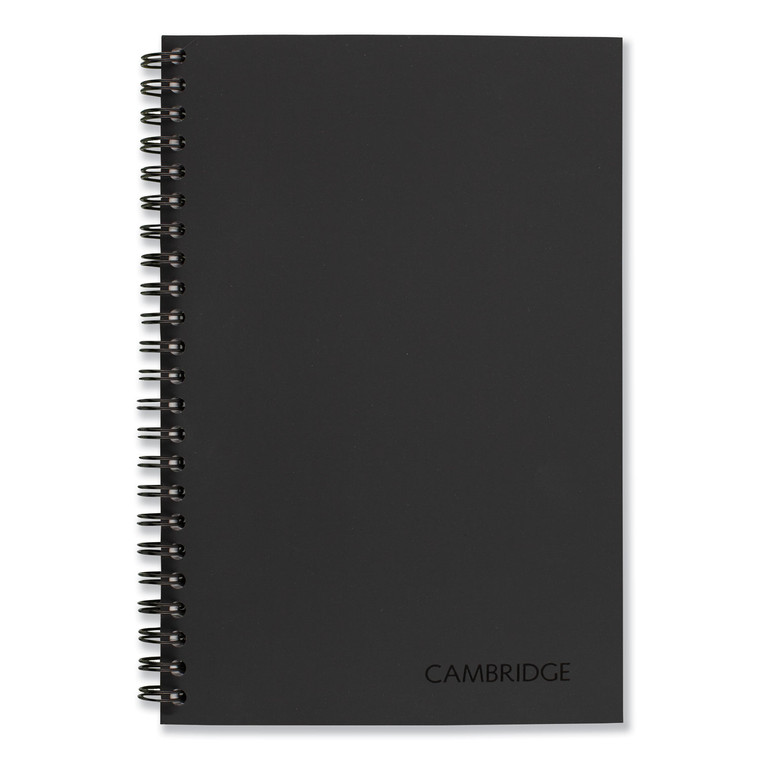 Wirebound Business Notebook, 1 Subject, Wide/legal Rule, Black Cover, 8 X 5, 80 Sheets - MEA06074