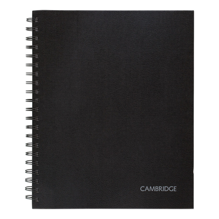 Hardbound Notebook With Pocket, 1 Subject, Wide/legal Rule, Black Cover, 11 X 8.5, 96 Sheets - MEA06100