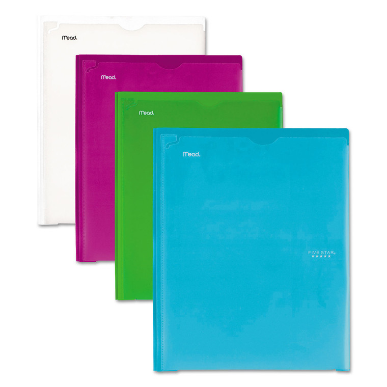 Customizable Pocket/prong Plastic Folder, 20-Sheet Capacity, 11 X 8.5, Trend, Assorted, 4/set - MEA38130