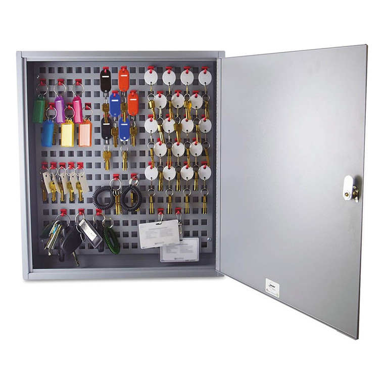 Steel Key Cabinet, 90-Keys, 3.5w X 16.5d X 18.375h, Gray - MMF2012F09001