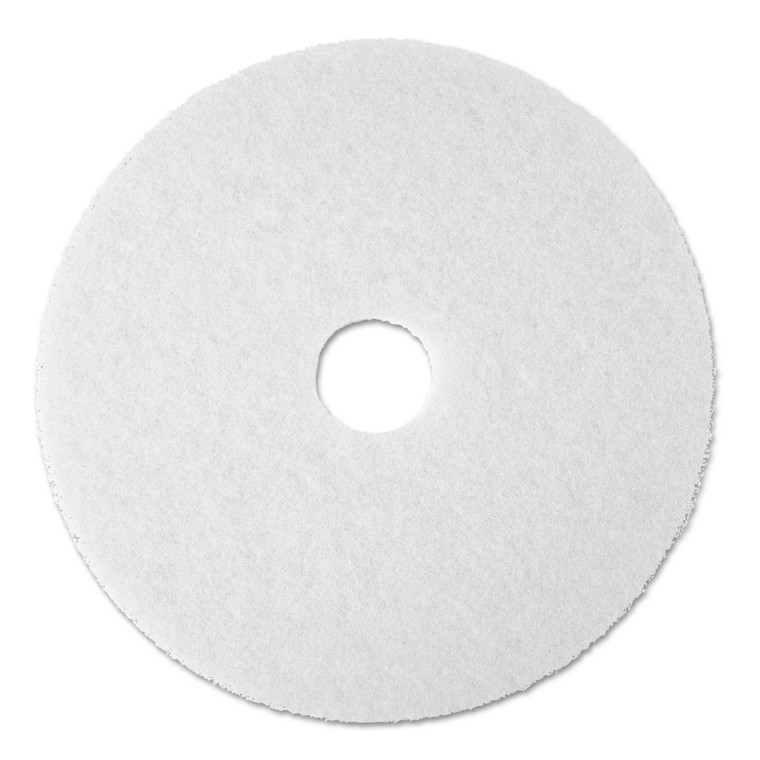 Low-Speed Super Polishing Floor Pads 4100, 13" Diameter, White, 5/carton - MMM08477