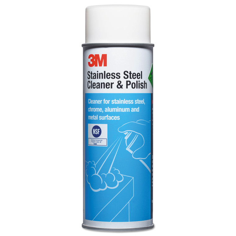 Stainless Steel Cleaner And Polish, Lime Scent, Foam, 21 Oz Aerosol Spray, 12/carton - MMM14002