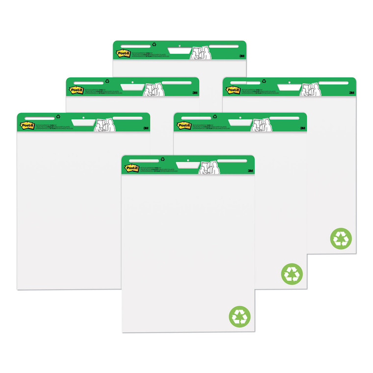Vertical-Orientation Self-Stick Easel Pad Value Pack, Unruled, 30 White 25 X 30 Sheets, 6/carton - MMM559RPVAD6