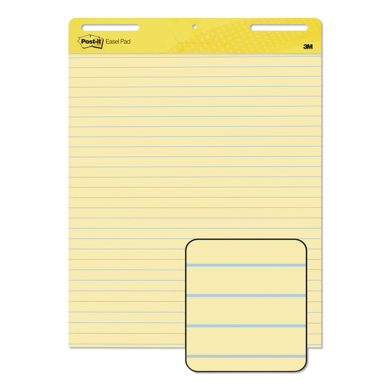 Vertical-Orientation Self-Stick Easel Pads, Presentation Format (1 1/2" Rule), 30 Yellow 25 X 30 Sheets, 2/carton - MMM561