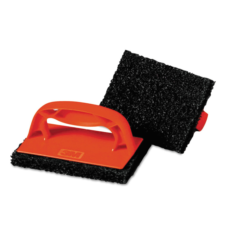 Scotchbrick Griddle Scrubber 9537, 4 X 6 X 3, Red/black, 12/carton - MMM59203