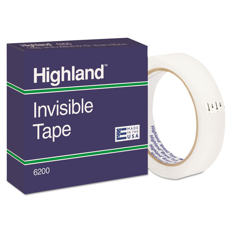 Invisible Permanent Mending Tape, 3" Core, 0.75" X 72 Yds, Clear - MMM6200342592