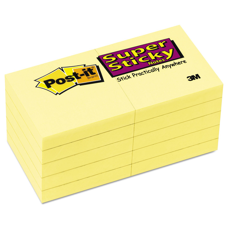 Canary Yellow Note Pads, 1 7/8 X 1 7/8, 90-Sheet, 10/pack - MMM62210SSCY