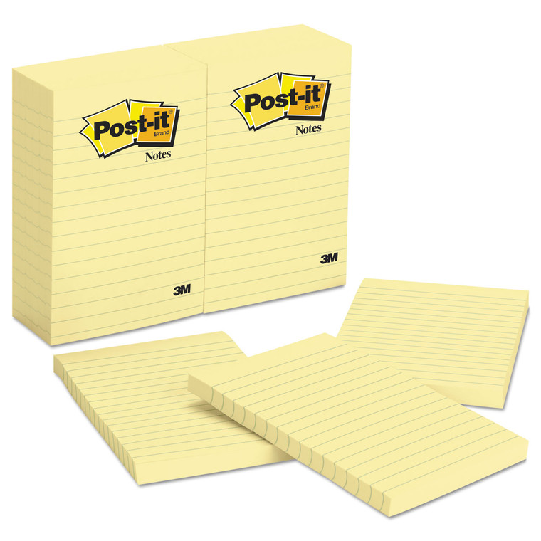 Original Pads In Canary Yellow, Lined, 4 X 6, 100-Sheet, 12/pack - MMM660YW