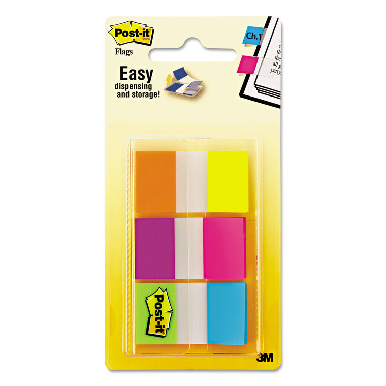 Page Flags In Portable Dispenser, Assorted Brights, 60 Flags/pack - MMM680EGALT