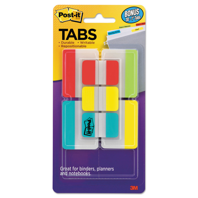 Tabs Value Pack, 1/5-Cut And 1/3-Cut Tabs, Assorted Colors, 1" And 2" Wide, 114/pack - MMM686VAD2