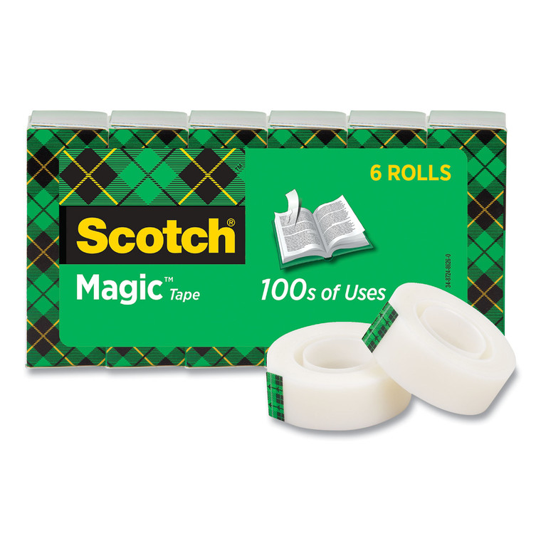 Magic Tape Refill, 1" Core, 0.75" X 83.33 Ft, Clear, 6/pack - MMM810K6