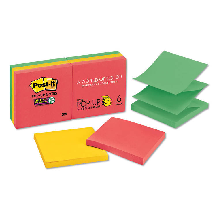 Pop-Up 3 X 3 Note Refill, Marrakesh, 90 Notes/pad, 6 Pads/pack - MMMR3306SSAN