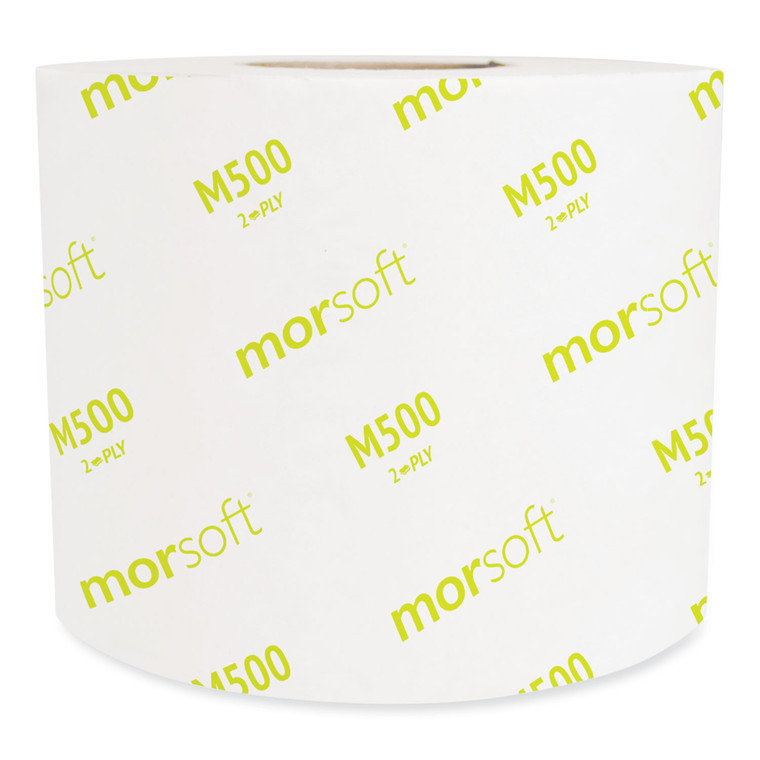Morsoft Controlled Bath Tissue, Septic Safe, 2-Ply, White, 3.9" X 4", Band-Wrapped, 500 Sheets/roll, 24 Rolls/carton - MORM500
