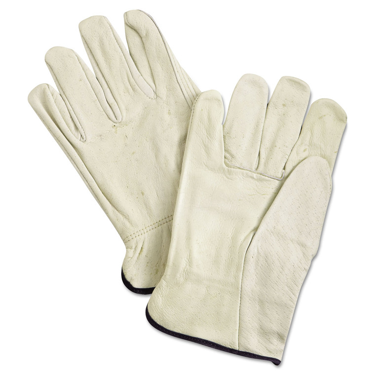 Unlined Pigskin Driver Gloves, Cream, X-Large, 12 Pair - MPG3400XL