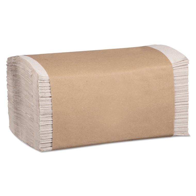 100% Recycled Folded Paper Towels, 1-Ply, 8.62 X 10 1/4, Natural, 334/pk,12pk/ct - MRCP600N