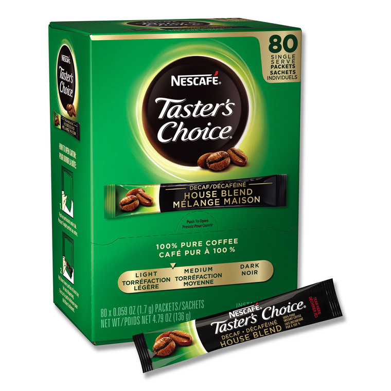 Taster's Choice Stick Pack, Decaf, 0.06oz, 80/box, 6 Boxes/carton - NES66488CT