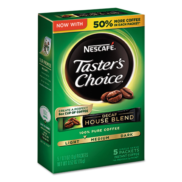 Taster's Choice Decaf House Blend Instant Coffee, 0.1oz Stick, 5/box, 12 Bx/ctn - NES86073