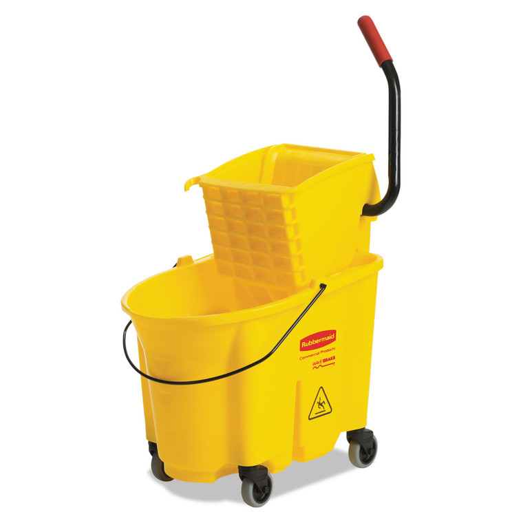 7920013433776, Skilcraft, Combination Wet Mop Bucket And Wringer, 35 Qt, Yellow - NSN3433776