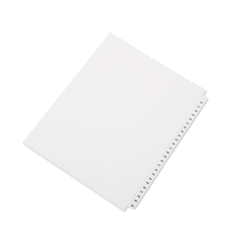 7530014072248 Skilcraft Table Of Contents Indexes, 26-Tab, 26 To 50, 14 X 8.5, White, 1 Set - NSN4072248