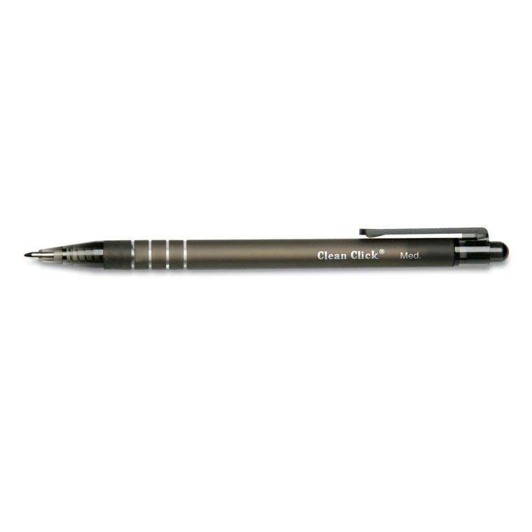7520014220314 Skilcraft Clean Click Ballpoint Pen, Retractable, Medium 1 Mm, Black Ink, Black Barrel, Dozen - NSN4220314