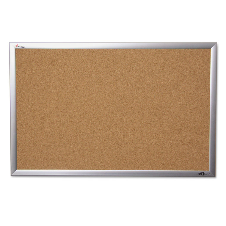 7195014840005 Skilcraft Quartet Cork Board, 24 X 36, Anodized Aluminum Frame - NSN4840005