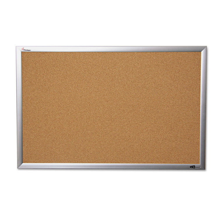 7195014840010 Skilcraft Quartet Cork Board, 36 X 48, Anodized Aluminum Frame - NSN4840010