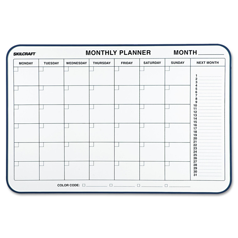 7520014845263 Skilcraft Quartet 1-Month Cubicle Calendar Board, 24 X 36 - NSN4845263