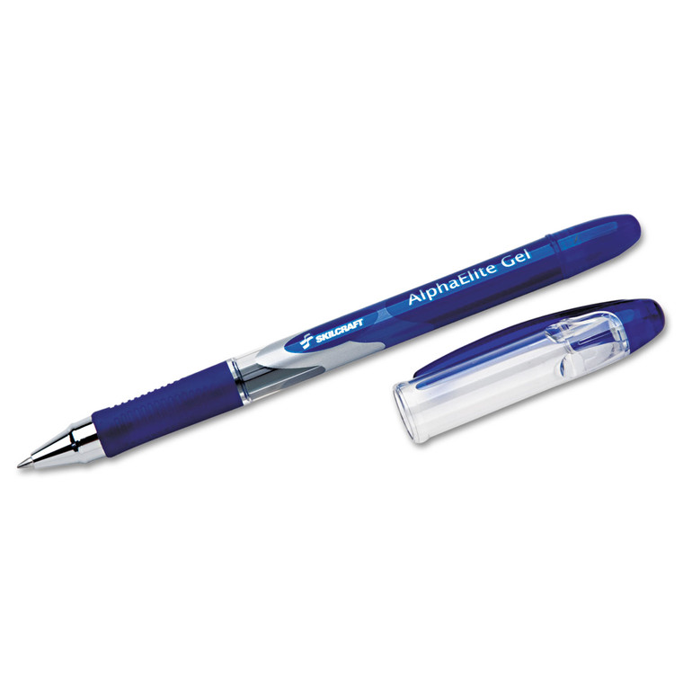 7520015005212 Skilcraft Alphaelite Gel Pen, Stick, Medium 0.7 Mm, Blue Ink, Blue/clear Barrel, Dozen - NSN5005212