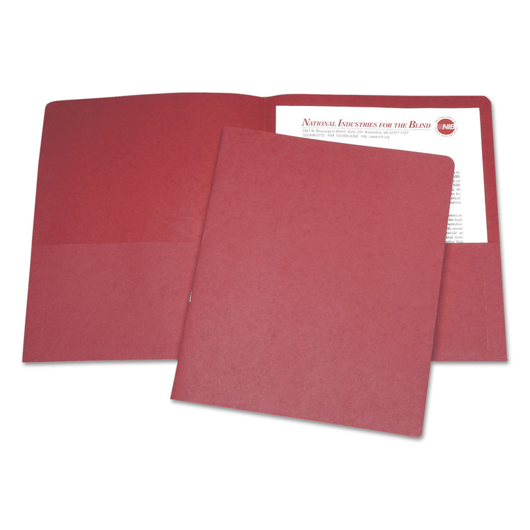 7510015122415 Skilcraft Double Pocket Portfolio, 0.38" Capacity, 11 X 8.5, Red, 25/box - NSN5122415