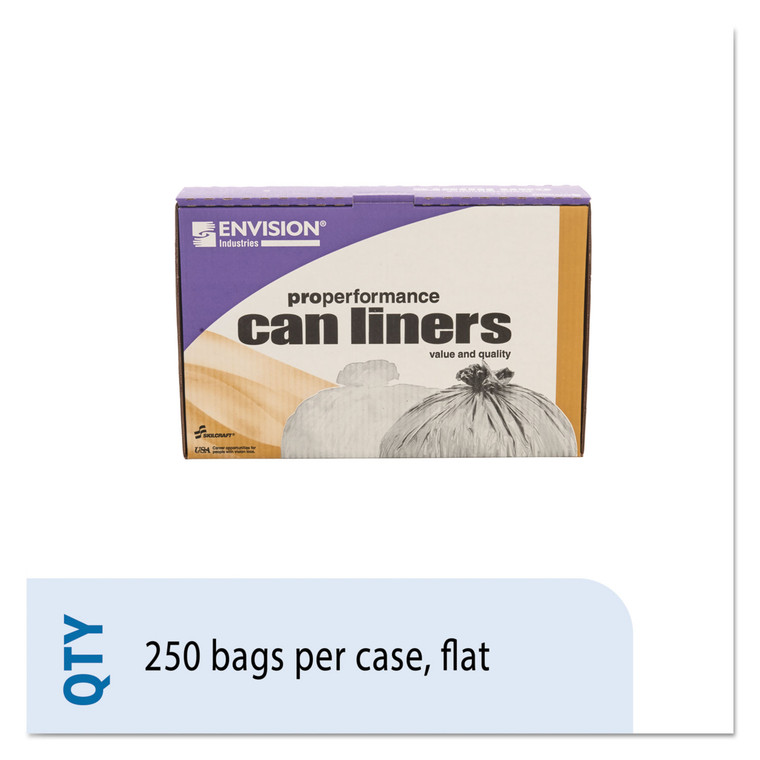 8105015171353, Skilcraft Low Density Trash Can Liners, 33 Gal, 0.8 Mil, 33" X 39", Clear, 250/box - NSN5171353